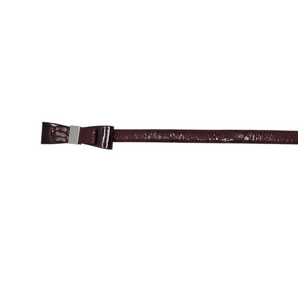 WHBM Adjustable Bow Buckle Cincher Belt M/L Oxblood Wine Maroon Croc Embossed - Picture 5 of 12